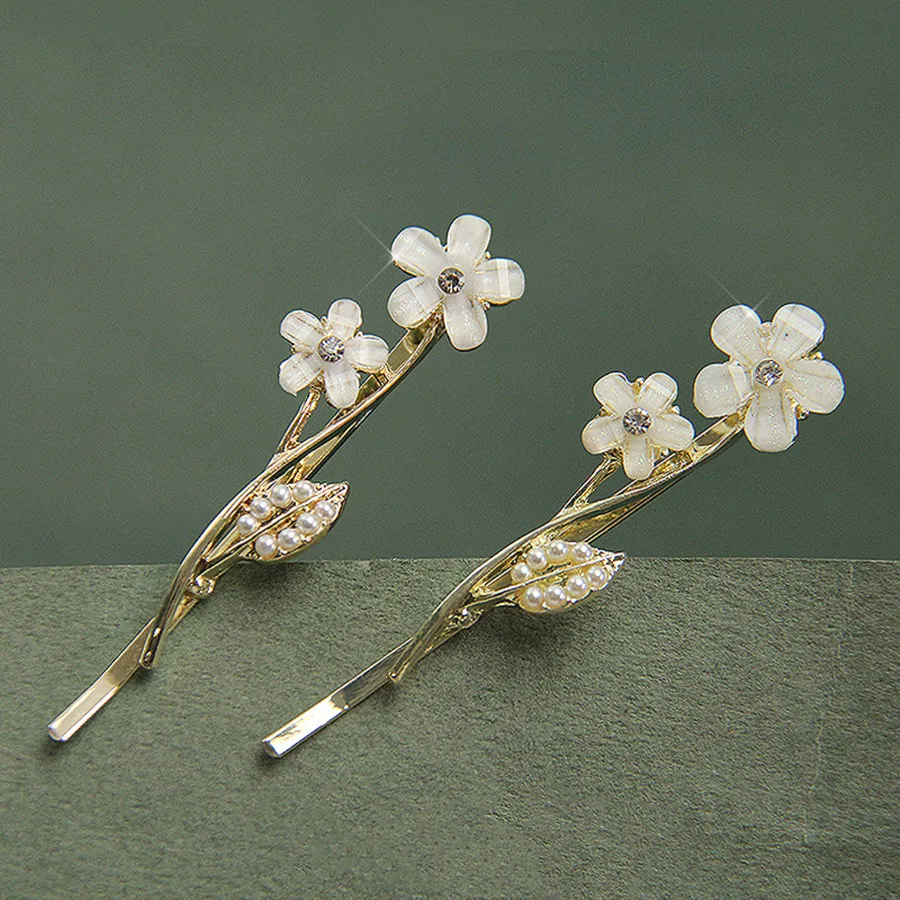 Shiny Rhinestone flower Metal Hair Clips For Women Fashion Gold Silver Color Hairpins Girls Hair Accessories Hairgrips Jewelry