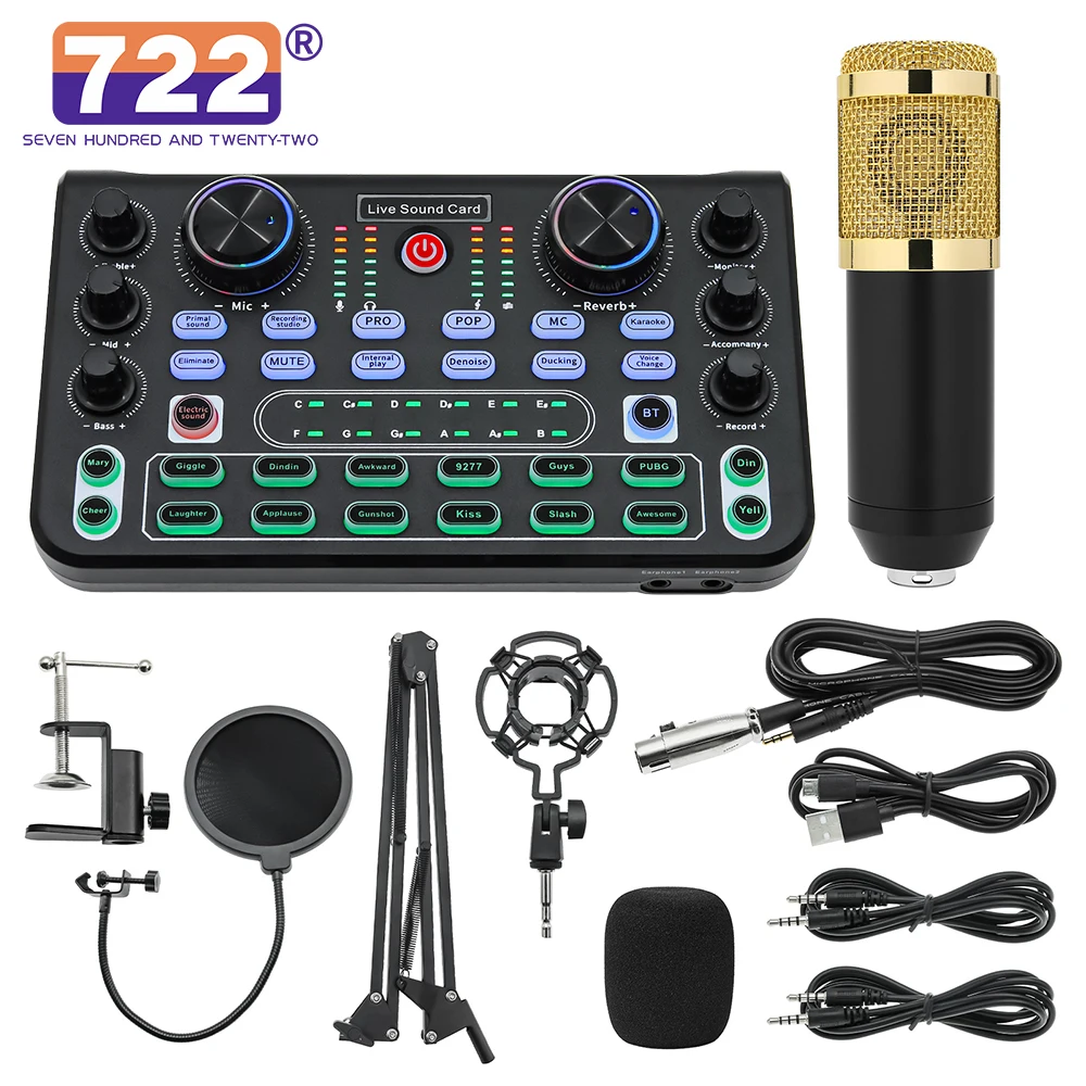 

X60 Live Sound Card + Microphone Professional Audio Mixer for Studio Record Board Mixing Console Console Desk System Sound Card