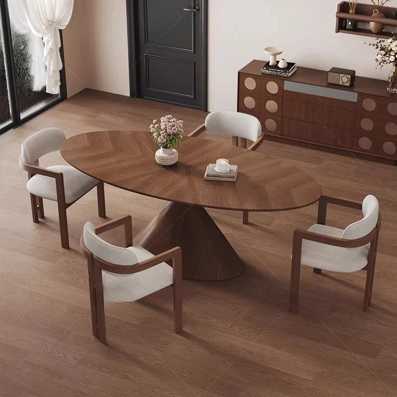 Coffee Round Dining Table Wood Center Kitchen Restaurant Dining Table Mid Century Extending Mesas De Comedor Kitchen Furniture
