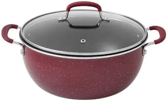 Per KEEPSAKE Floral Merlot Coperchio antiaderente per pentola da forno olandese da 5,5 Qt