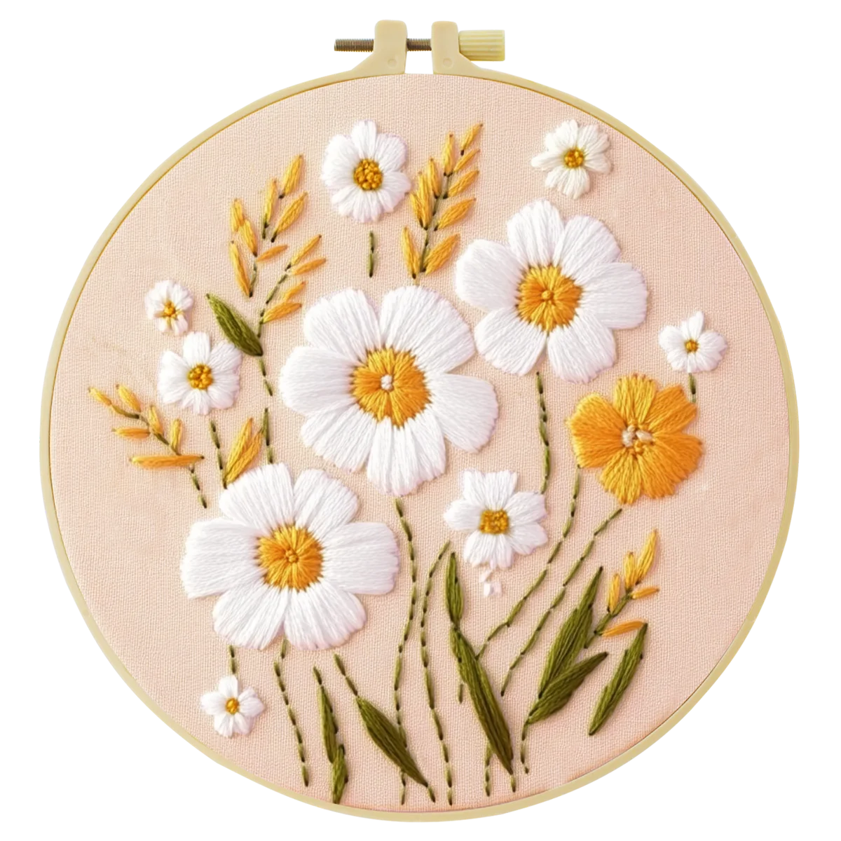 1 Stück 20X20CM/15X15CM 7,87/6,3 Zoll Blumen-Stickerei-Starter-Kit DIY-Kit DIY-Stickerei-Set Handarbeiten Heimdekoration Malerei – Detail 3