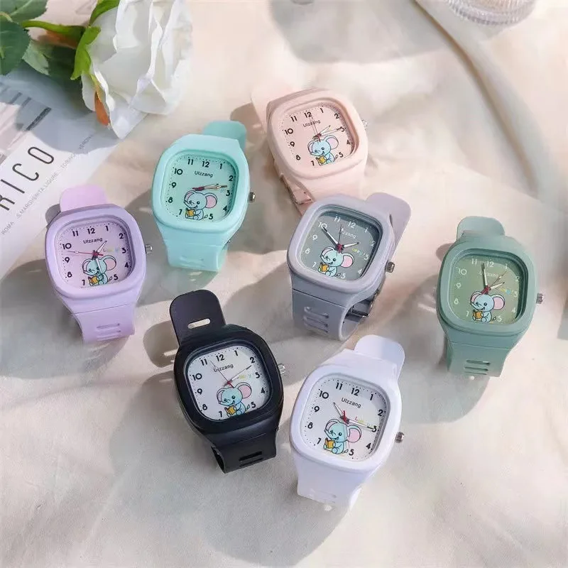 UTHAI CE119 Leisure children's watch lovely silicone watch trend sports student square watch