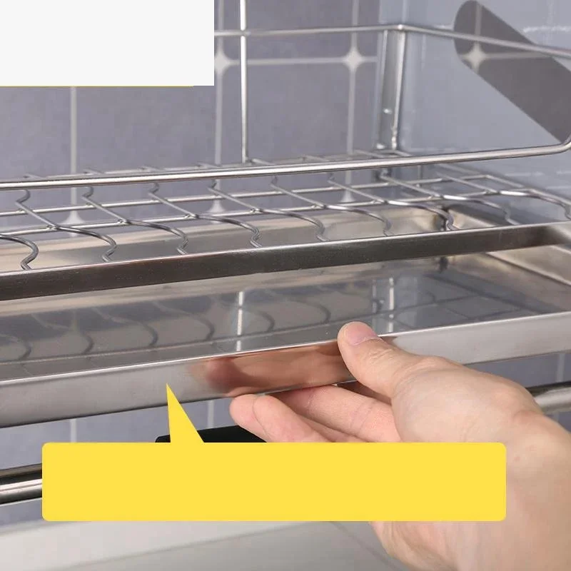 Cupboard DrainerDish Rack  Stainless Steel Hanging Organizer  Kitchen Cabinet Storage Basket