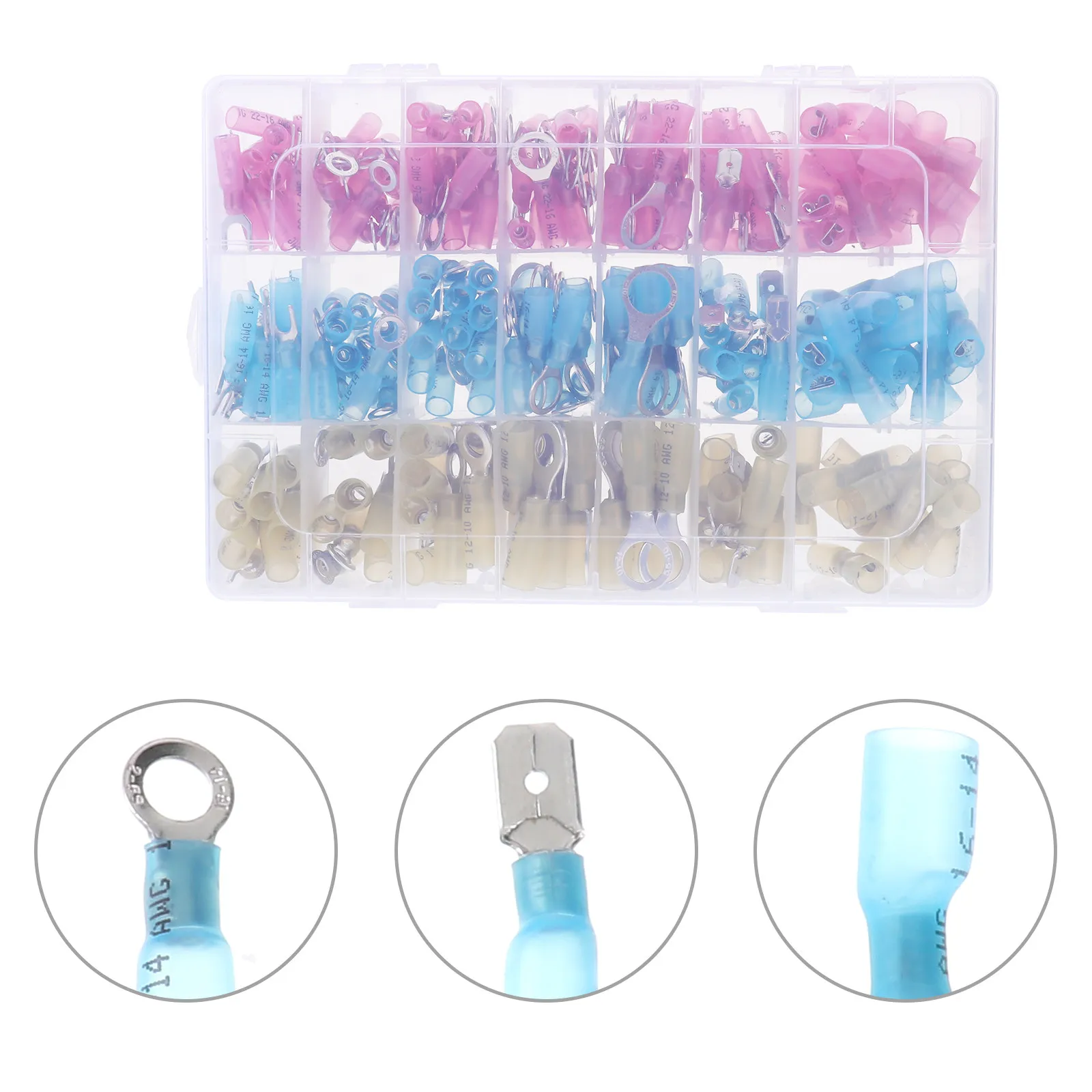 280pcs Heat Shrink Wire Connectors Insulated Crimp Terminal Electrical Wire Connectors for Professional Home Improvement