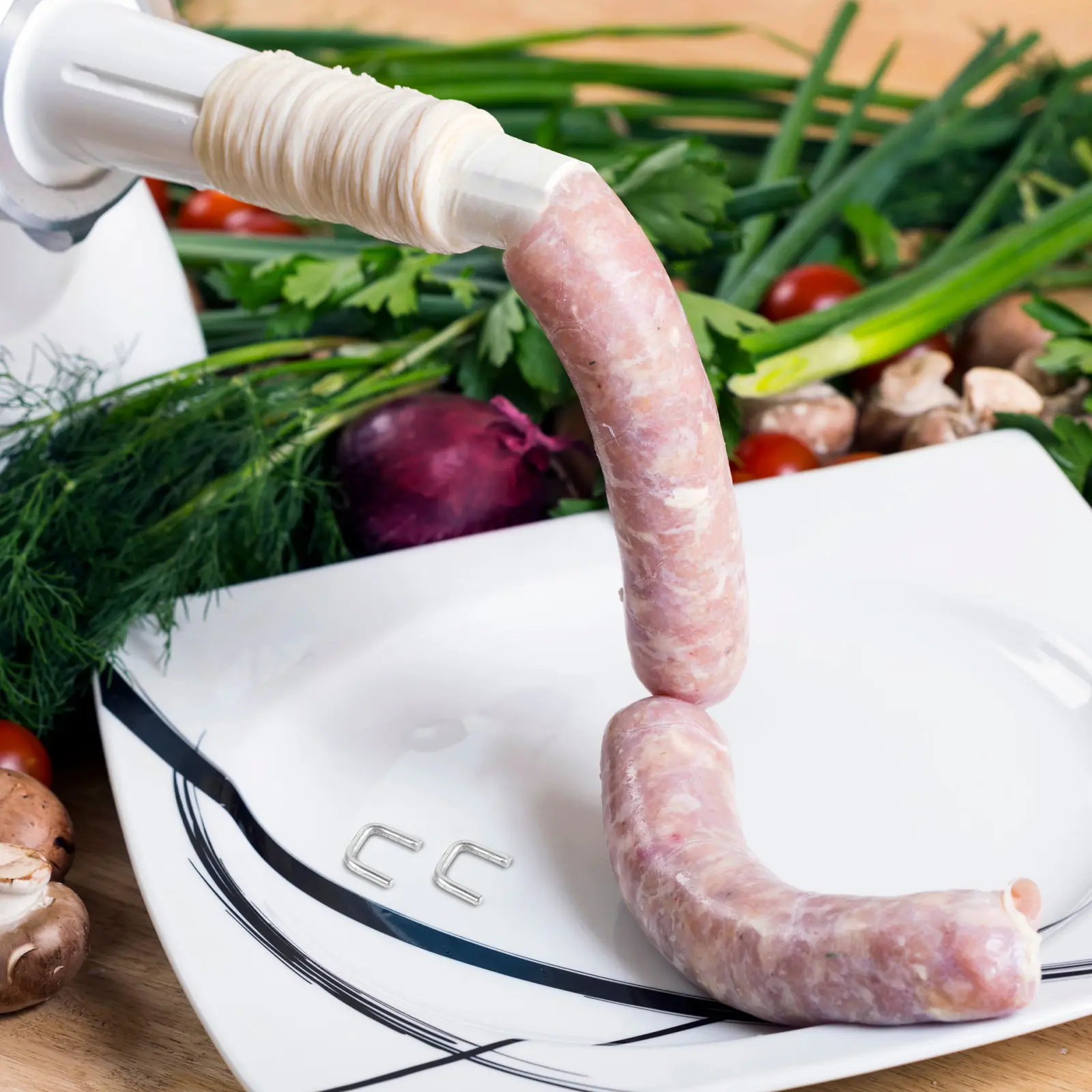 4000Pcs Sausage Clipper U-Shaped Aluminum Clips Manual Sealing Tool Efficient Packaging for Sausage Casing Sturdy Food Packing