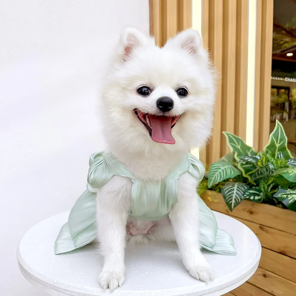 Pet Wedding Dress Dress Bow Skirt Dog Cat Clothing Pull Teddy Bears Spring/Summer Puppy Clothes Dog Clothes for Small Dogs