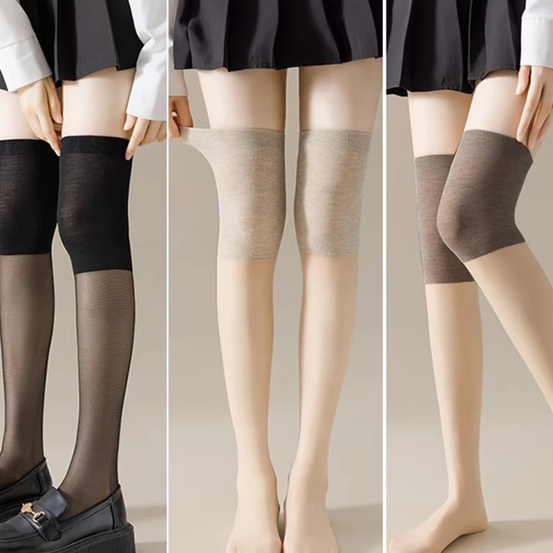 1/3 أزواج النساء ضئيلة اللون منعت طول الركبة جوارب الصيف تنفس مريحة مكافحة هوك مثير مرونة طول الجوارب #2