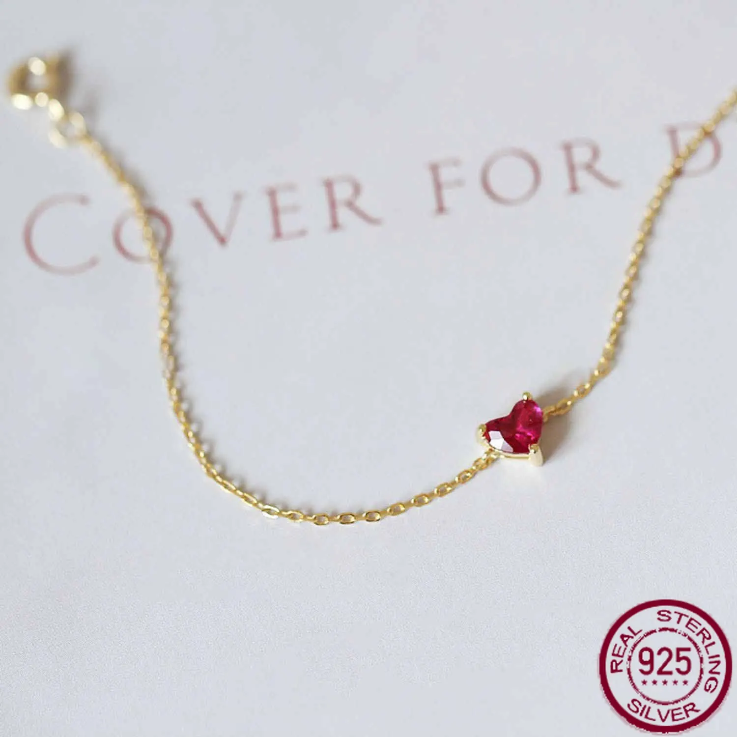 

New S925 sterling silver fashionable light luxury simple personality versatile diamond heart bracelet wedding jewelry