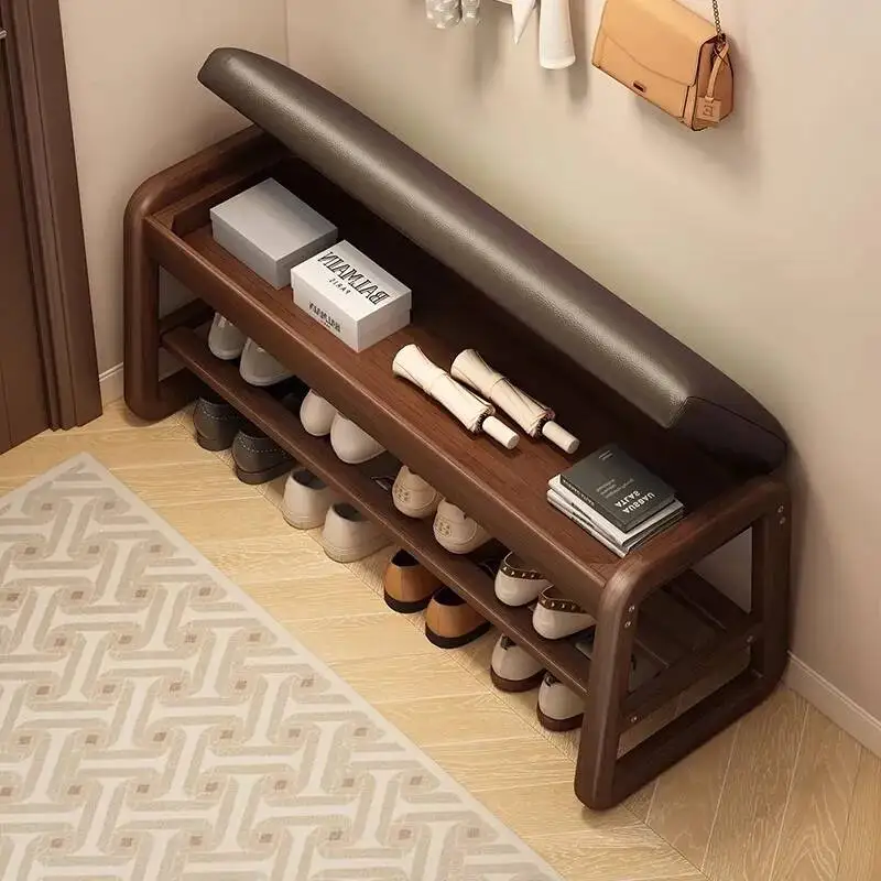 Solid Wood Home Entrance Shoe Chair Coffee Table Stool Can Store Cushions Integrated Bedroom Dressing Table Dressing Stool