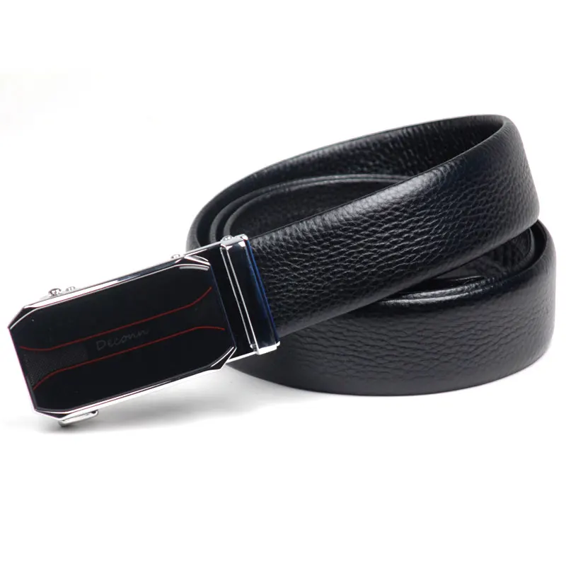 Full Grain Genuine Leather Ratchet  Automatical Buckle Man Belt