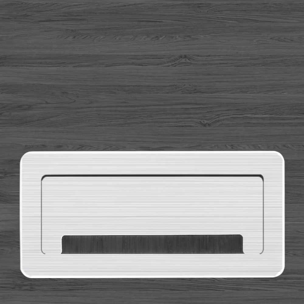 High Quality Aluminum Desk Wire Grommet Rectangular Cable Organizer For Office Workstation Conference Room Cord Housing