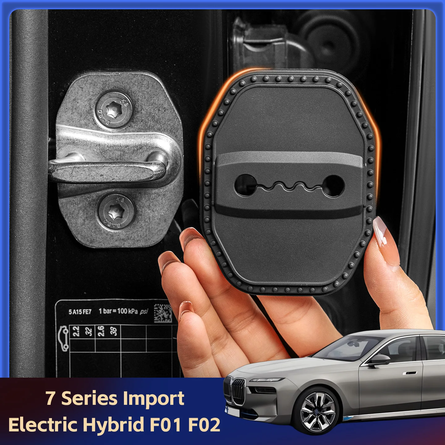 

2/4 шт. силиконовый чехол для дверного замка автомобиля, защитный декоративный чехол для BMW 7 серии, импортный электрический гибридный чехол F01 F02