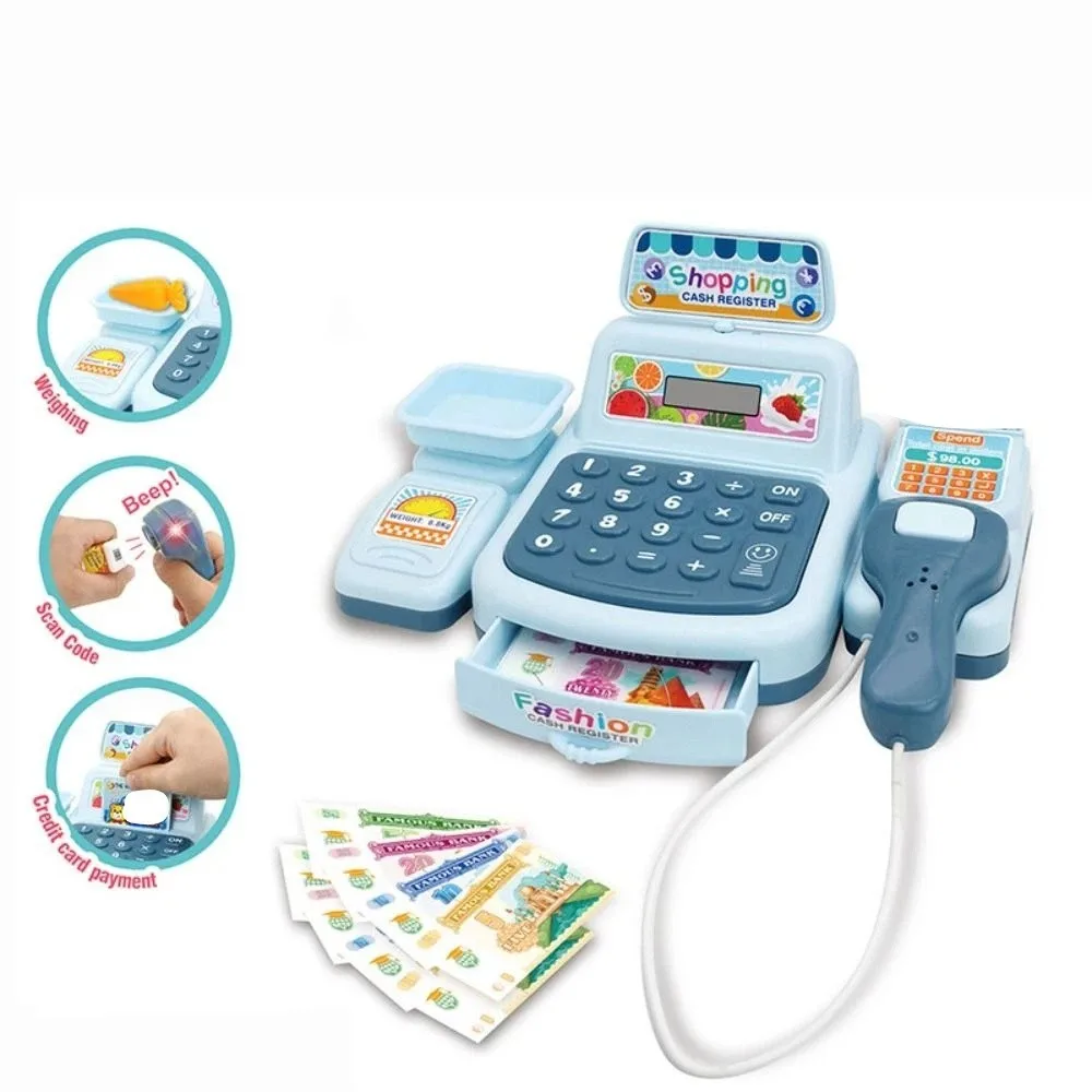 Lighting Supermarket Cash Register Role Play Play House Supermarket Cashier Toys Sound Effects Cashier Simulation Cash Register