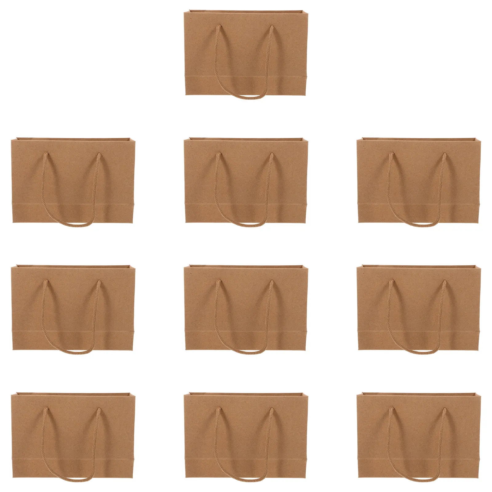 

10PCS Kraft Bags 13x19x6 Handles Gift Clothing Storage Snack Packaging Portable Paper Storage Bags Tote Solution