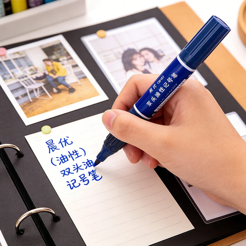 

5 шт. масляные маркеры, двуглавые перманентные маркеры 2 мм/6 мм, водонепроницаемые быстросохнущие черные, красные, синие маркеры для школьных принадлежностей