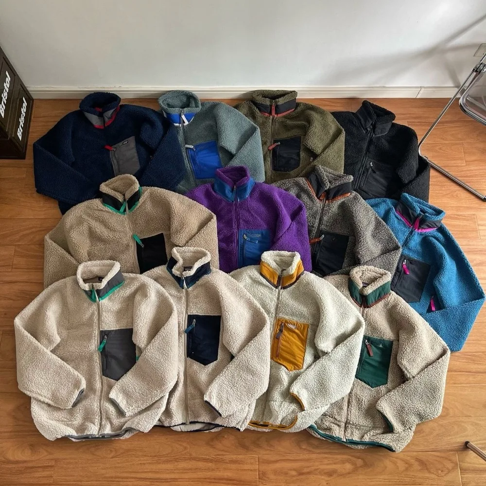 سترة صوف للرجال والنساء بسحاب عالي الجودة للخريف والشتاء للرياضات الخارجية والترفيه سترة جيب محايدة متعددة الألوان #1