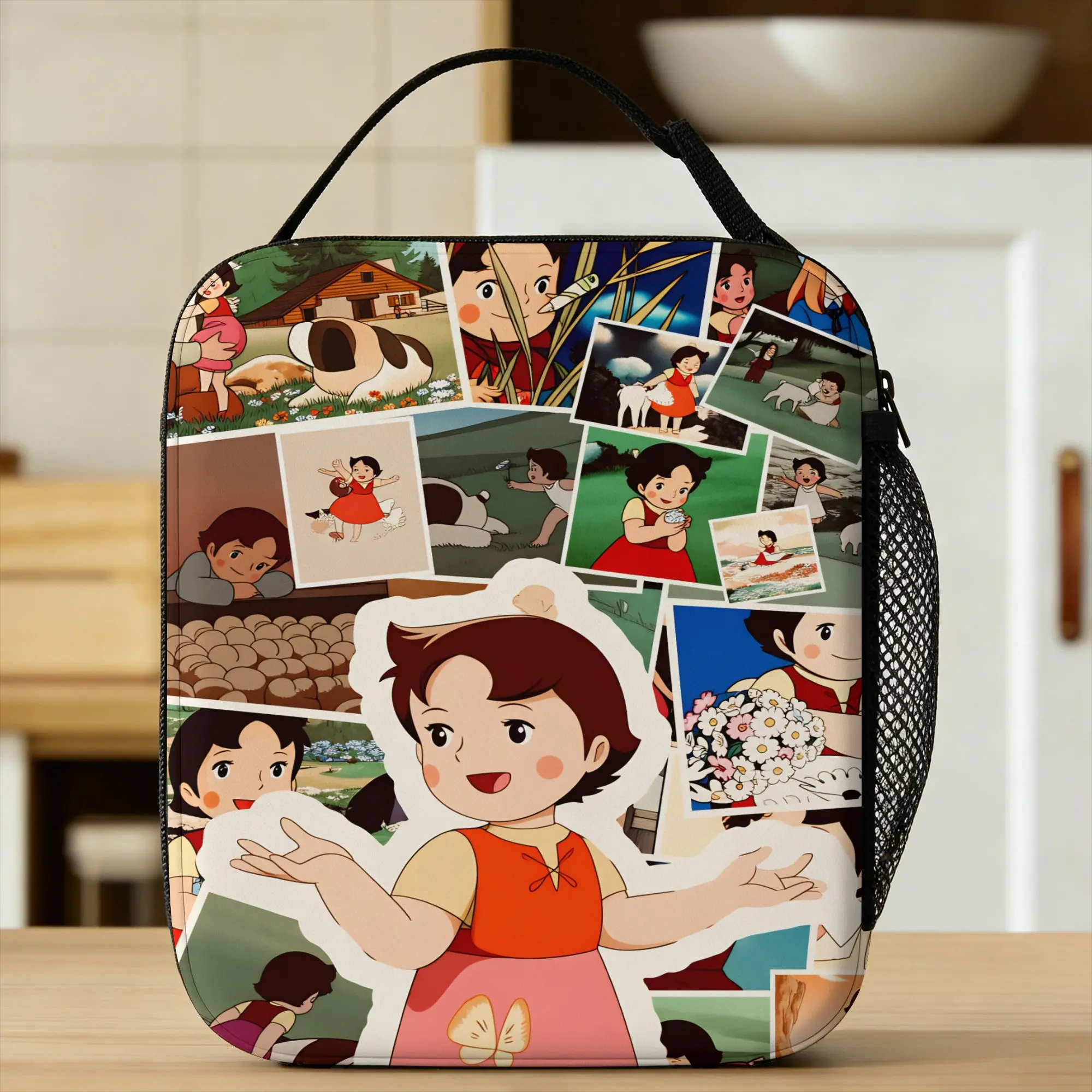Happy Heidi Lunch Bag  Travel Lunch Box For Child Funny Graphic Design Tote Food Bags Oxford Portable Insulated Cooler Bag