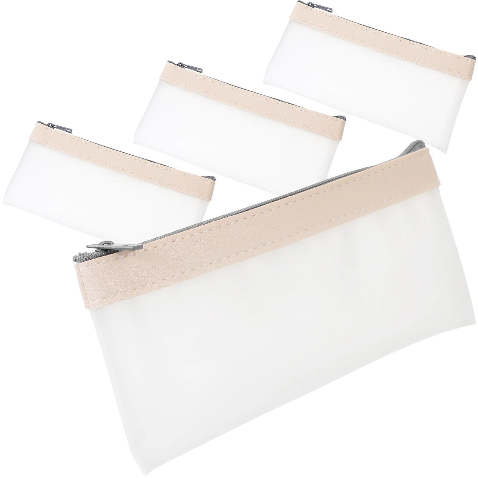 

4Pcs Pencil Case Multi-Function Portable Pen Bag Lightweight Storage Organizer Large Capacity Zipper Design Stationery