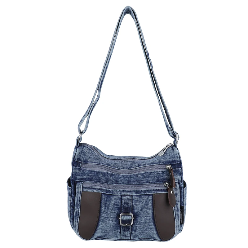 

Fashion Women Denim Shoulder Bag High Quality Ladies Solid Handbags Crossbody Bags for Women Casual Female Zipper Messenger Bags