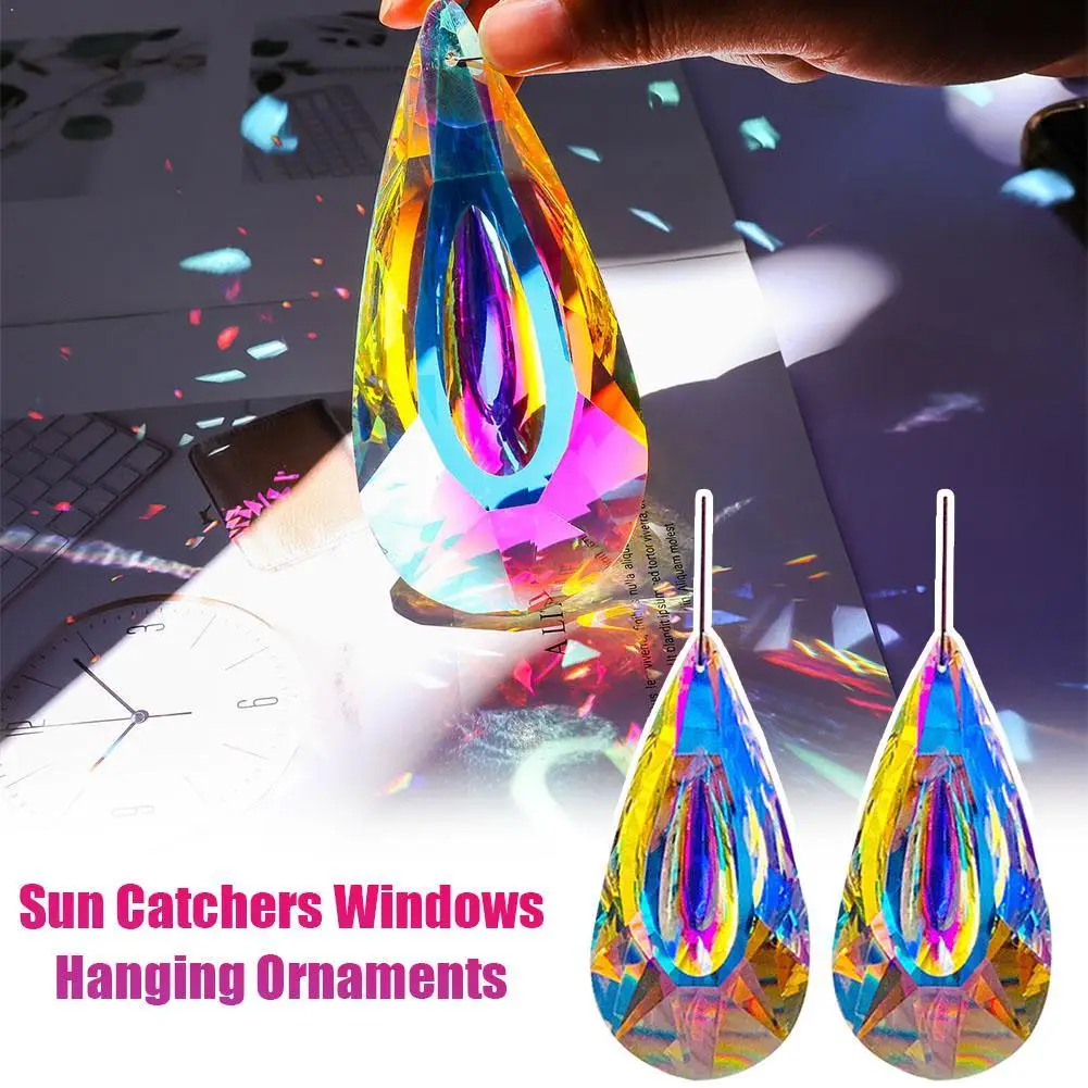 

Подвесные кристаллы, красочная подвеска в виде призмы для украшения окон, люстра, детали лампы, аксессуары для декора комнаты «сделай сам»