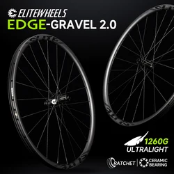 ELITEWHEELS EDGE 2.0 Gravel Wheels Ultralight 1260g 700C Carbon Laufradsatz Scheibenbremse Hookless 30mm*25mm Center Lock