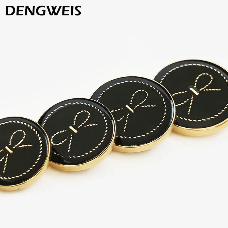 Bogen Desinged Metall Runde Tasten Von Kleidung Hohe Qualität Schwarz Weiß Vintage Dekor Taste Nähen Zubehör Hand 6 stücke/lo – Detail 3