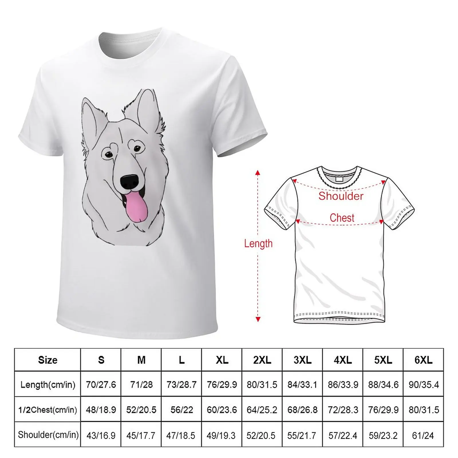 Swiss White Shepherd - Longhair T-Shirt anime clothes vintage clothes fitted t shirts for men