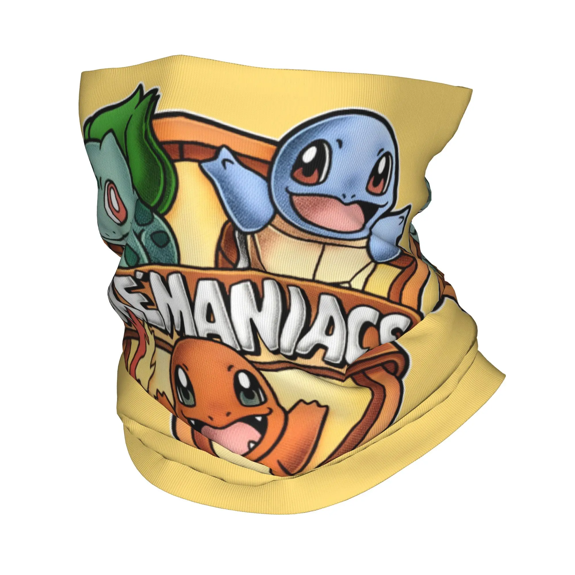 

Poke-Mon Bandana Neck Cover Printed Bulbasaur Charmander Squirtle Mask Scarf Multifunctional Headwear Riding Unisex Adult Winter