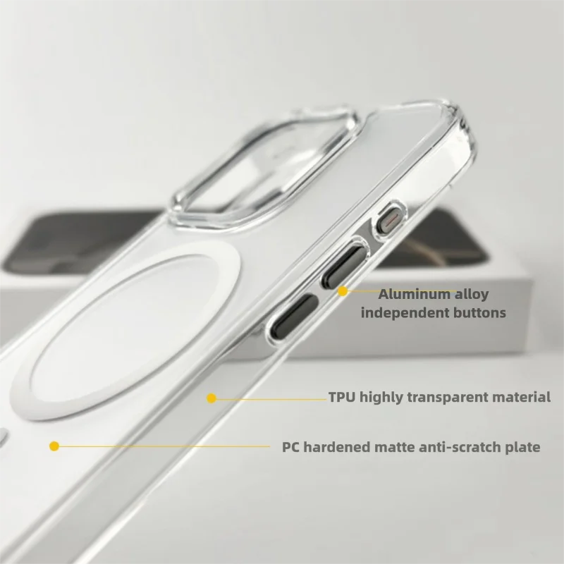 

Силиконовый матовый чехол для телефона с кнопкой фото для iPhone 17 Pro Max, воздушные защитные чехлы, магнитные присоски, полные чехлы