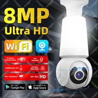 8MP E27 Bulb Camera Wifi Surveillance With LED Bulb 2 in1 CCTV PTZ AI Tracking Two-way Audio Night Vision 10X Zoom Wireless Cam