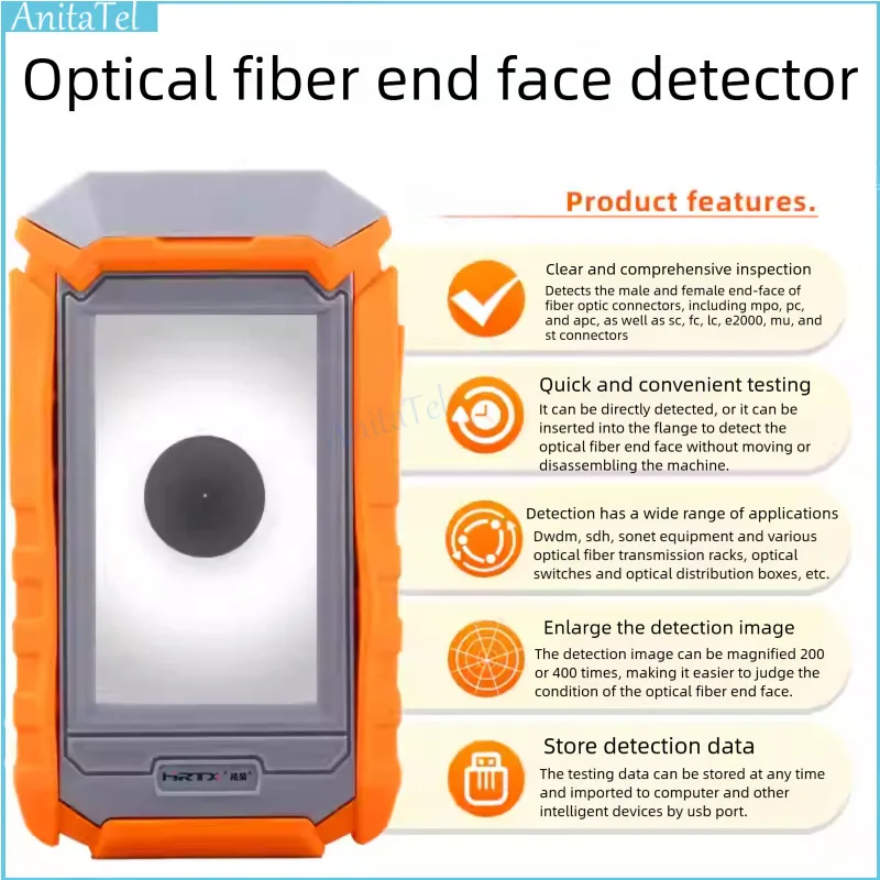 FVM-103 Hand-Held Fiber Inspection Microscope New Monitor, Which Could Inspect End Face SC, FC, ST UPC Connector