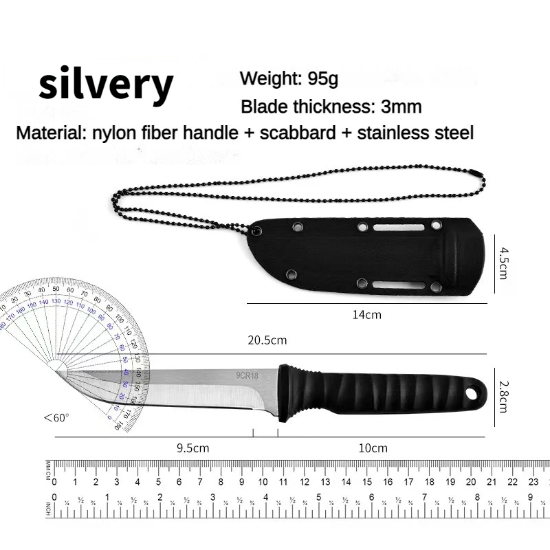 Outdoor EDC Self-Defense Knife, Outdoor High Hardness Life-Saving Knife, Camping Climbing Stainless Steel Knife