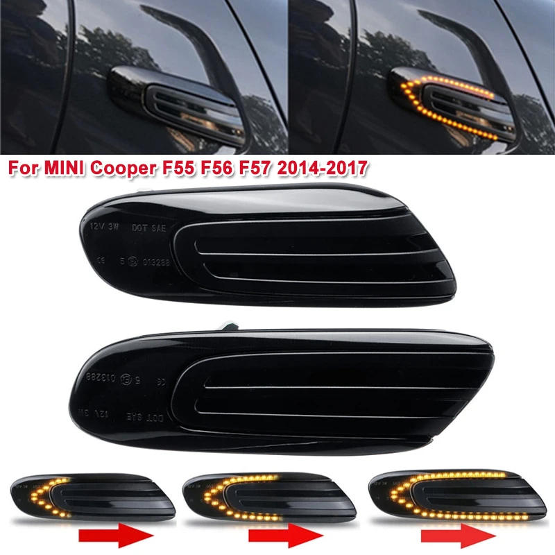 2 peças frente lado marcador lâmpadas âmbar led fender lado marcador luz para mini cooper f55 f56 f57 2014-2017