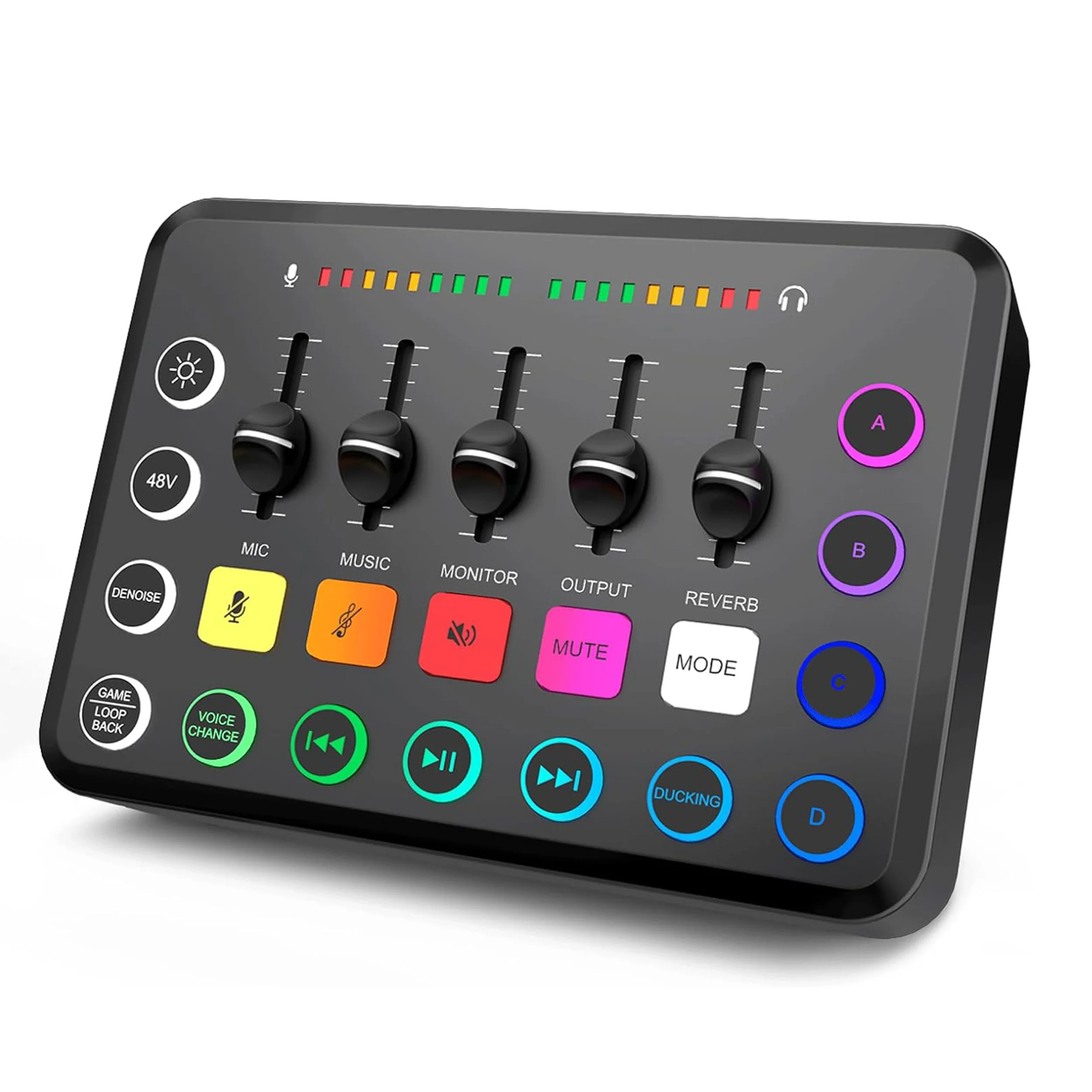 Likheung F11 Live Sound Card Streaming 5-Channel Mixer Sound Card Audio Mixer Professional Studio for Game Voice Podcast Live