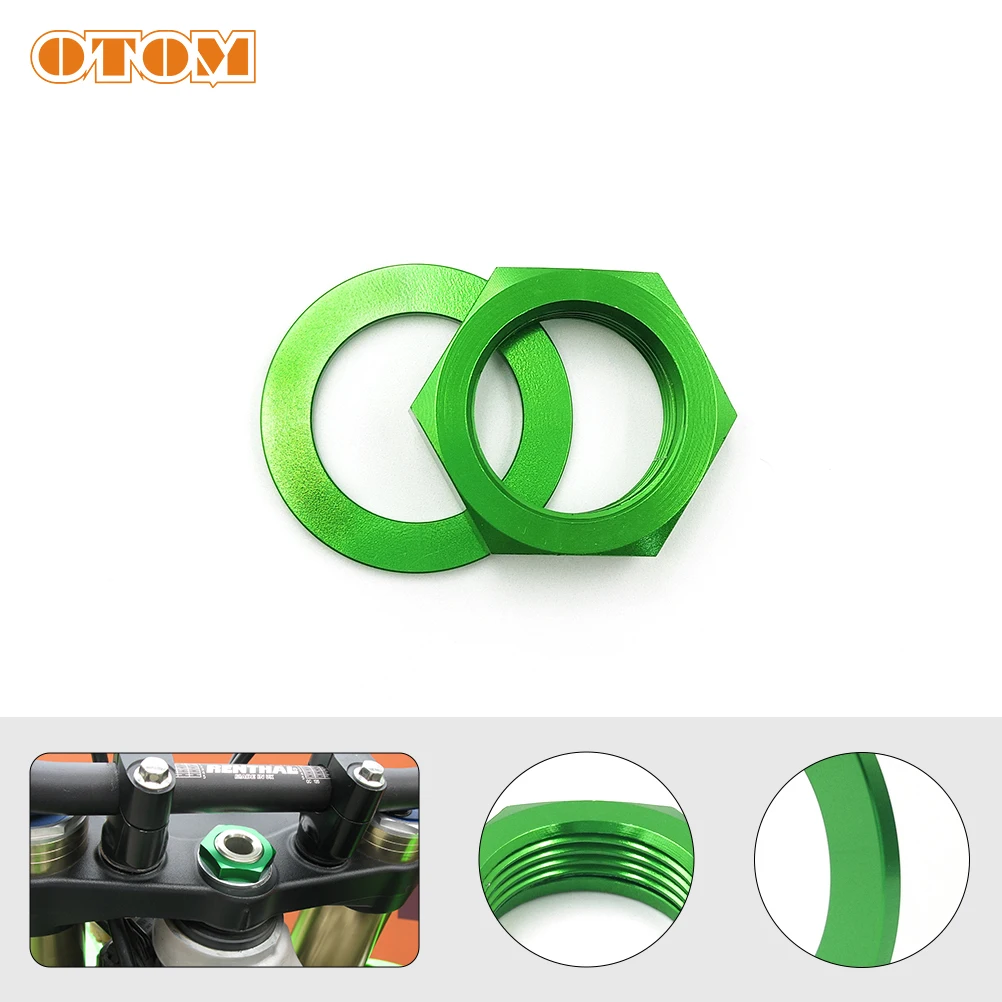 OTOM Motocross CNC Steering Stem Nut M24xP1.5 For KAWASAKI KX125 KX250 KX250F KX250X KX450 KX450X KLX450R Motorcycle Accessories