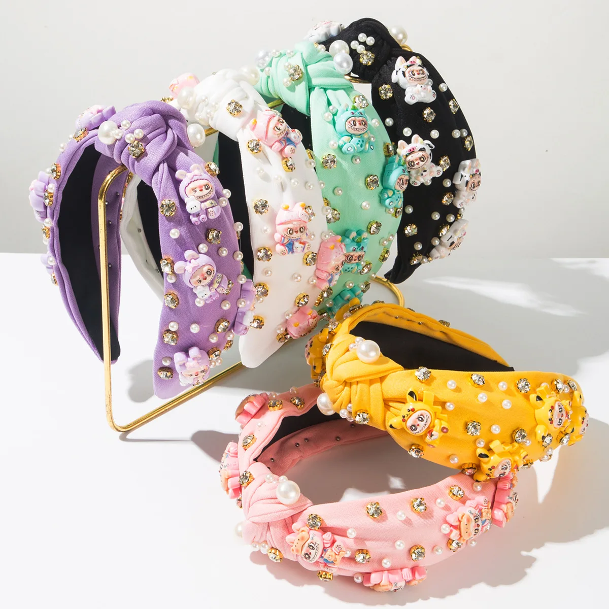 

Korean Fashion New Cartoon Sweet Beads Cute Wind Girl Headband Trendy Hair Accessories