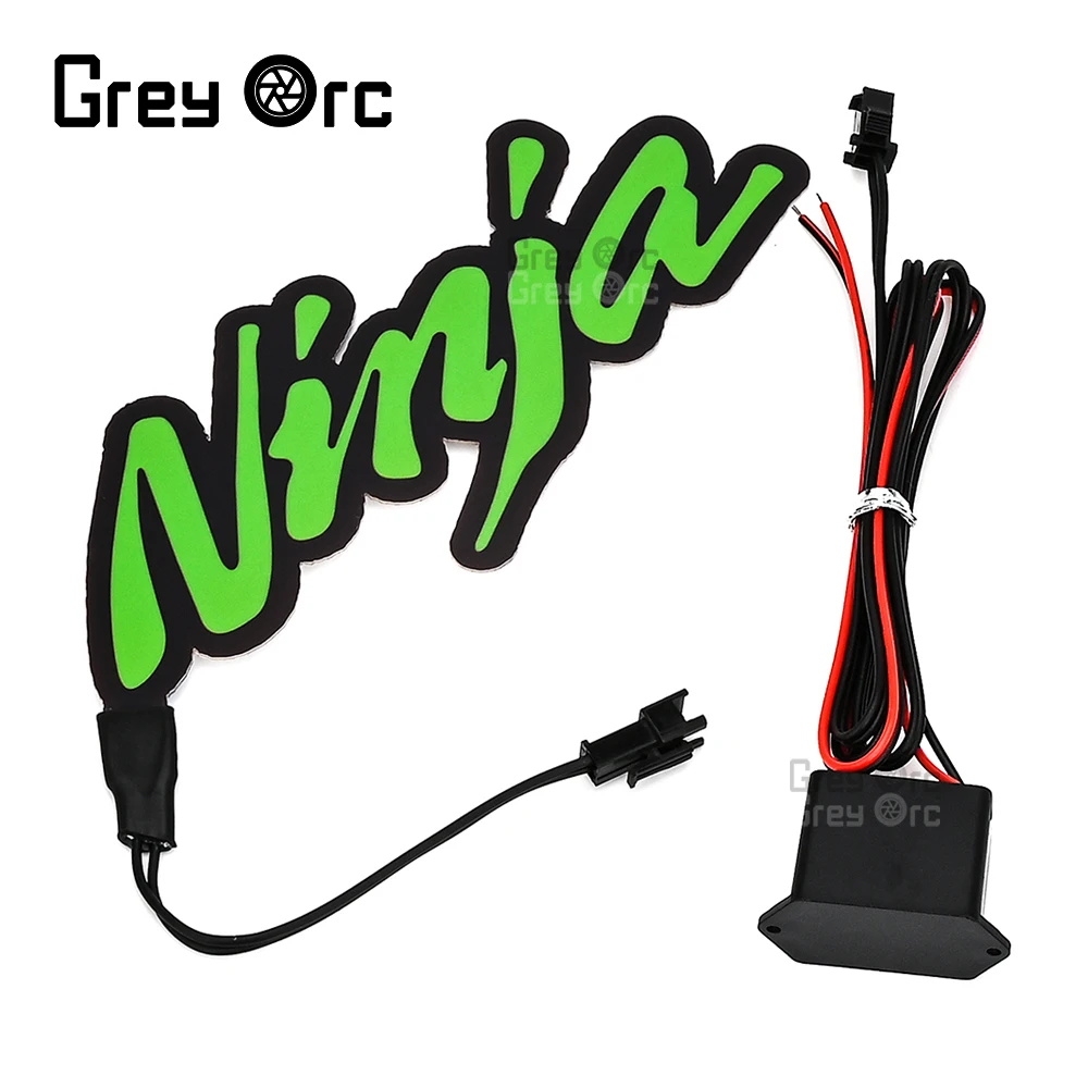 لكاواساكي نينجا 250 400 650 1000 SX ZX 6R 10R دراجة نارية LED الباردة ضوء التصحيح هدية الجسم ملصق شعار الديكور مصباح فلاش