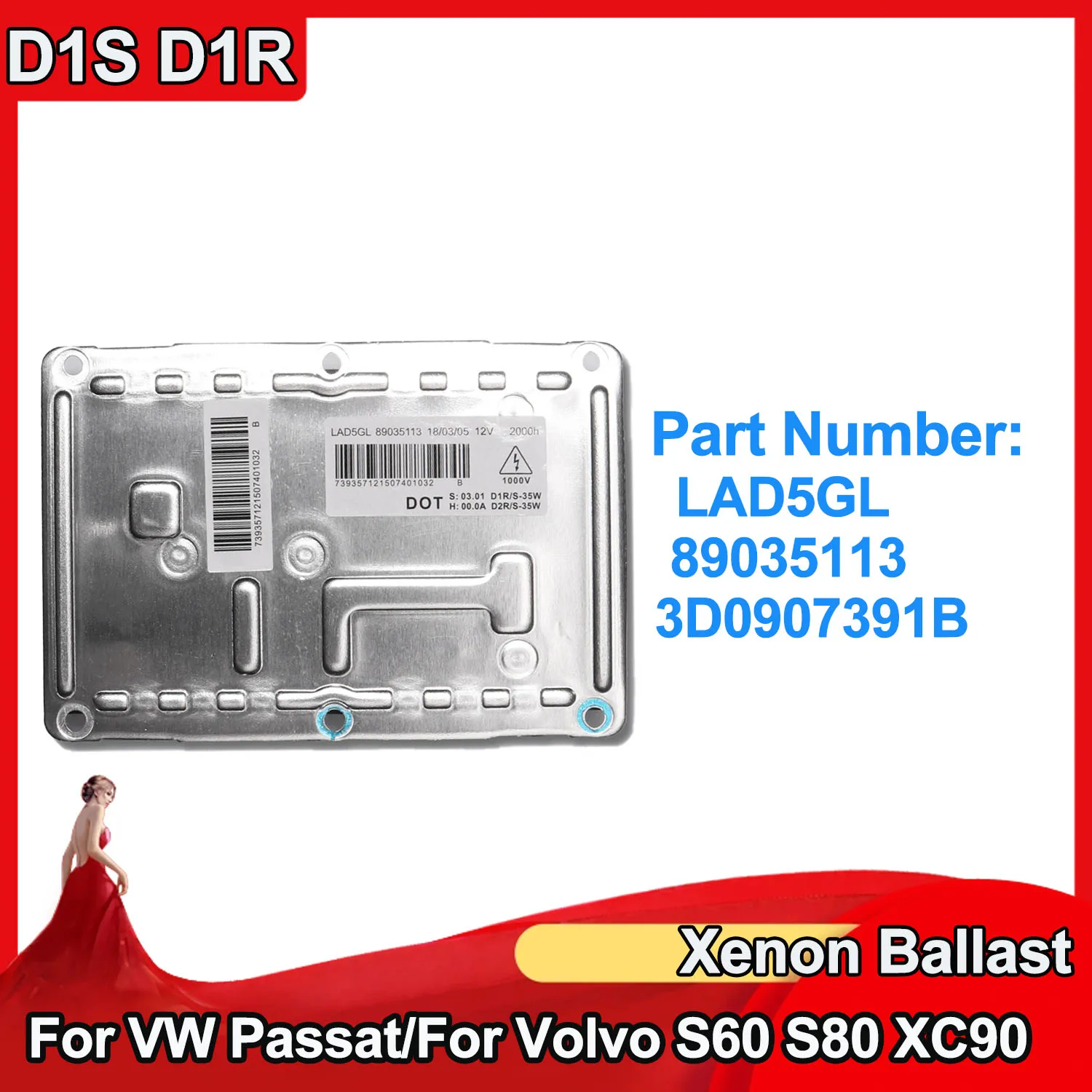 Xenon Headlight Control Unit Ballast  D1S D1R LAD5GL 4pin 12V For Volvo S80 S60 XC90 V70 XC70 89035113 3D0907391B