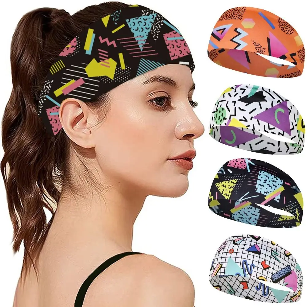 Casual Cycling Yoga Headband Retro Absorbent Men Sweatband Travel Party Fashion Print Sports Safety Accessories Men and Women