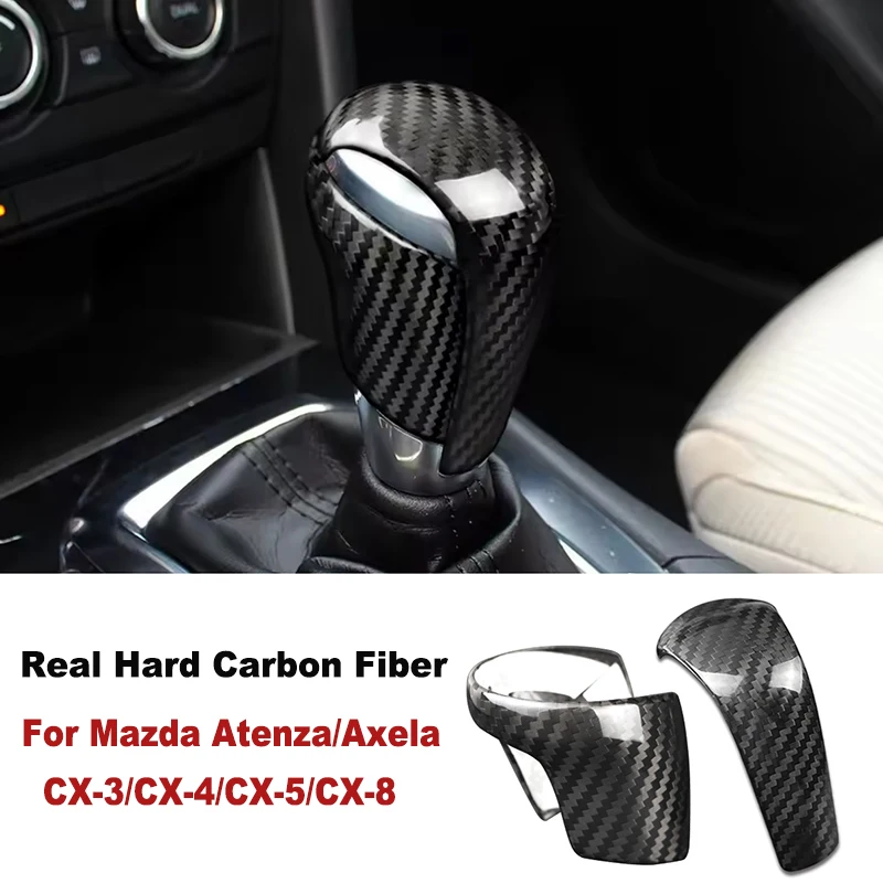 

Real Carbon Fiber Car Accessories for Mazda CX3 CX4 CX5 CX8 ATENZA AXELA 2014 2015 2016 2017 2018 2019 Gear Knob Cover Sticker