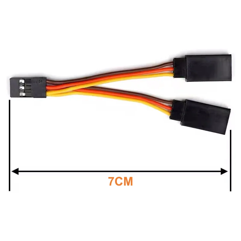 5PCS RC Servo 1 To 2 Y Extension Cord Cable Male To Female Splitter Cable For RC Servo JR Futaba RC Helicopter Car DIY 7CM