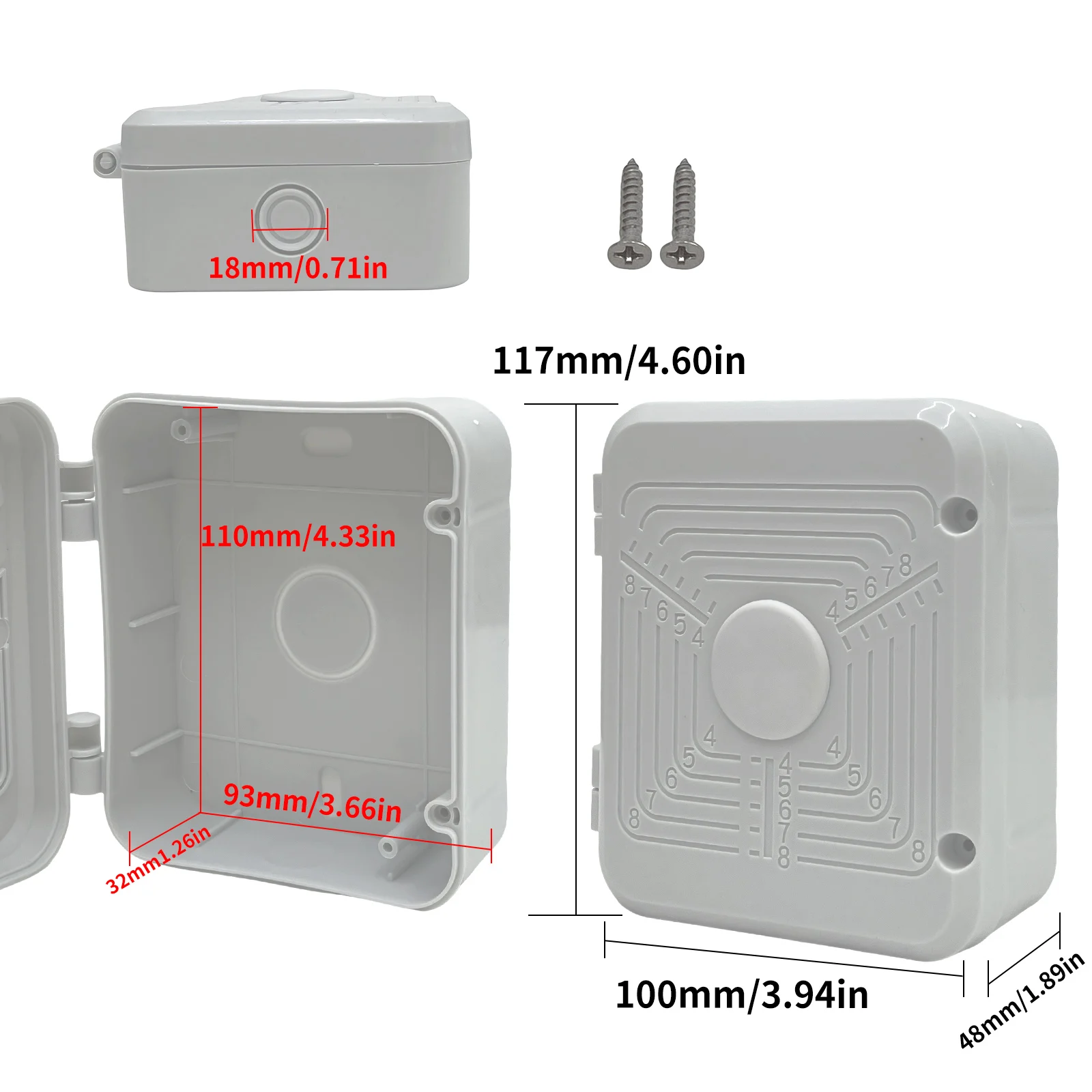 Rainproof Outdoor Junction Box, Plastic Electrical Shell Wall Bracket, Engineering Wall Electrical Box Junction Box