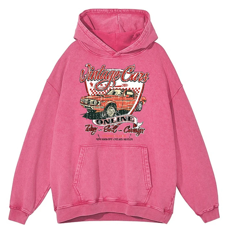 

Retro Distressed Wash Retro Cars Online Bug-Sell-Consign Hooded Men Hoody 100% Cotton Loose Hoodie Oversize Warm Sweatshirt