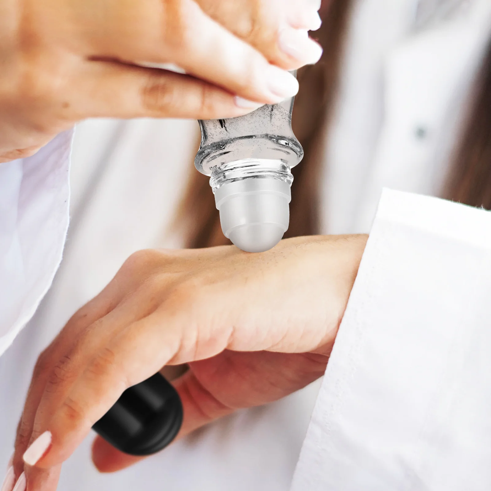 

4 pcs Roll-On Glass Containers Leak-Proof Travel Size Refillable Roller Ball Bottles For Essential Oils Perfume Lotion