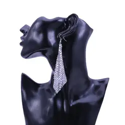 Women Fashion Square Sequins Tassel Dangle Drop Earrings Long Dangle Shiny High Quality Hypoallergenic Statement Jewelry New