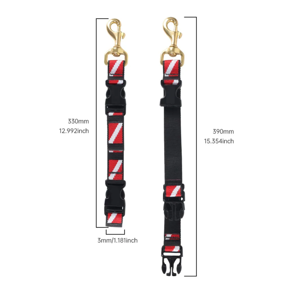 Scuba Diving Lanyard With Brass Buckle & for Quick Release Swivel Nylon Webbing 360° Rotation One-Hand Lock 1pc Lanyard