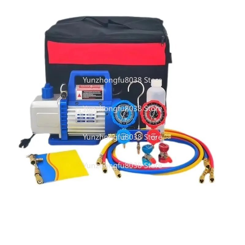 220V Air Conditioner Compressor Tool Kit with Vacuum Pump and Manifold Gauge Set