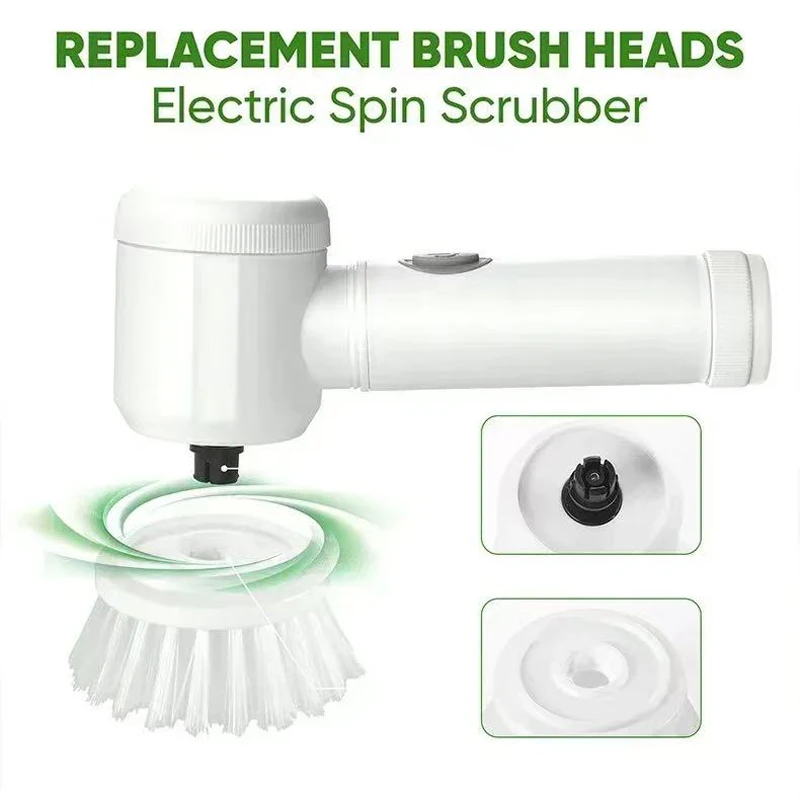 Handheld Electric Cleaning Brush 5-piece Set Replaceable Brush Head Bathroom Cleaning Brush Kitchen Cleaning Tools USB Charging