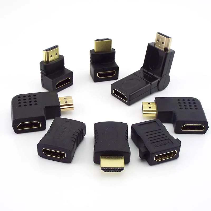 90 180 270 360 Degree Micro HDMI-compatible Connector Adapter Male Female Converter Coupler for PC Laptop TV DVD LCD display B4