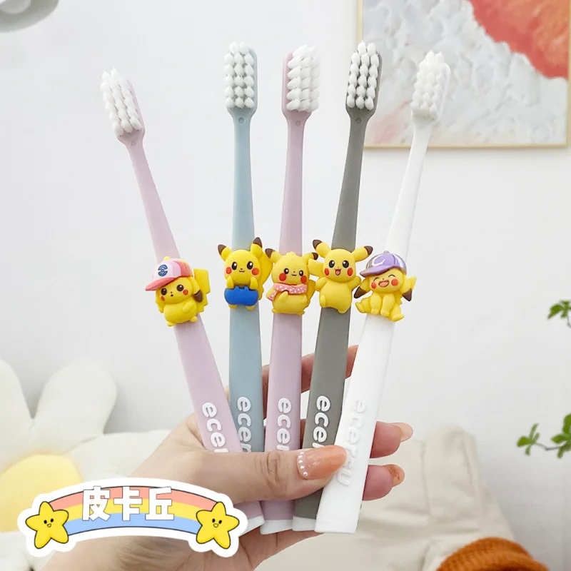 Pokemon Pikachu Soft Toothbrush Children Adult Tooth Brush Teeth Deep Cleaning Portable Travel Dental Oral Care Brush Gift New